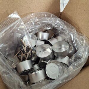 50 Tall Metal Tea Light Cups Kit With 50 Wicks Aluminum Dia37.5 mm x Height 20mm